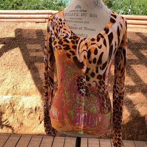 Vertigo Multi-Colored Soft Cardigan Sweater Medium